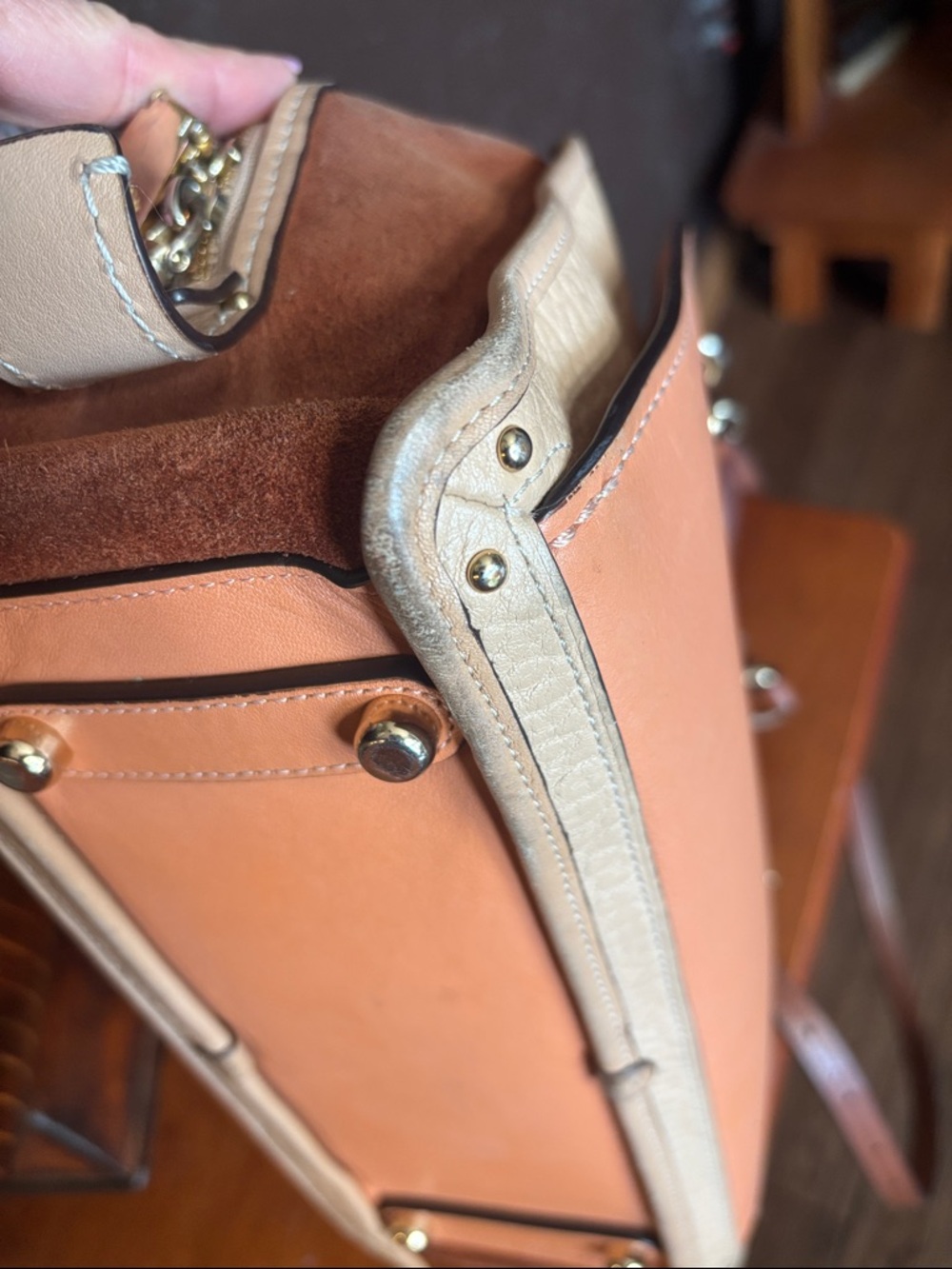 Coach Colorblock Mixed Leather Dreamer 28 Satchel - Style 31633 - Picture 9 of 14